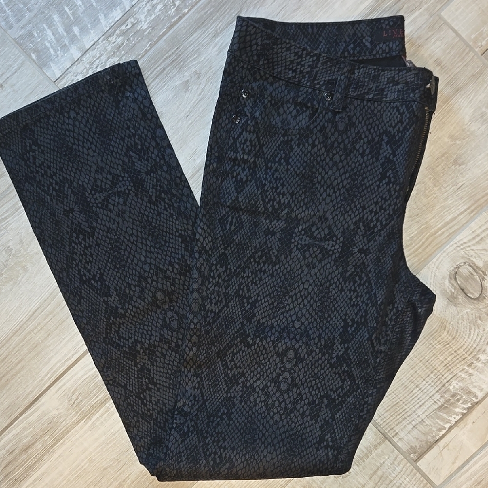 Liverpool Jeans Company Black Snake Print Pants